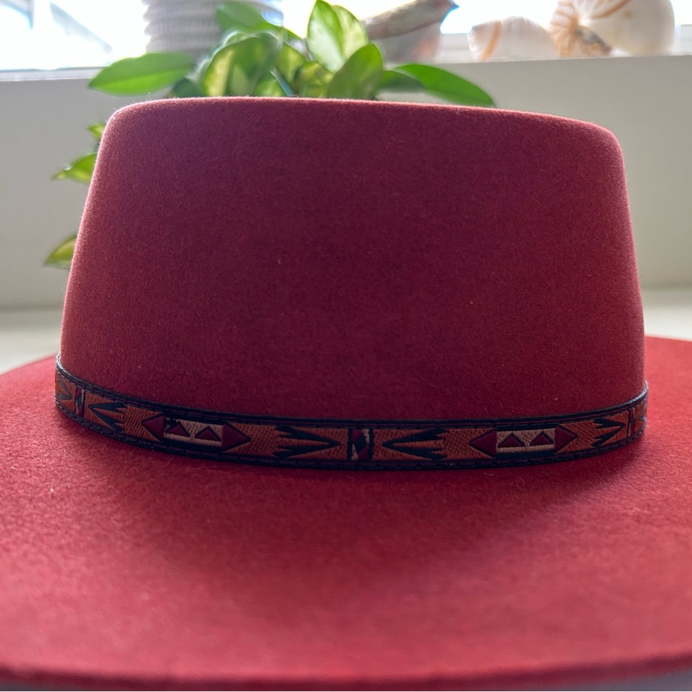 Vintage Beaver Brand Fur Felt Western Hat Rust Red Festival Cowboy Hat 6 7/8 USA - Picture 3 of 7